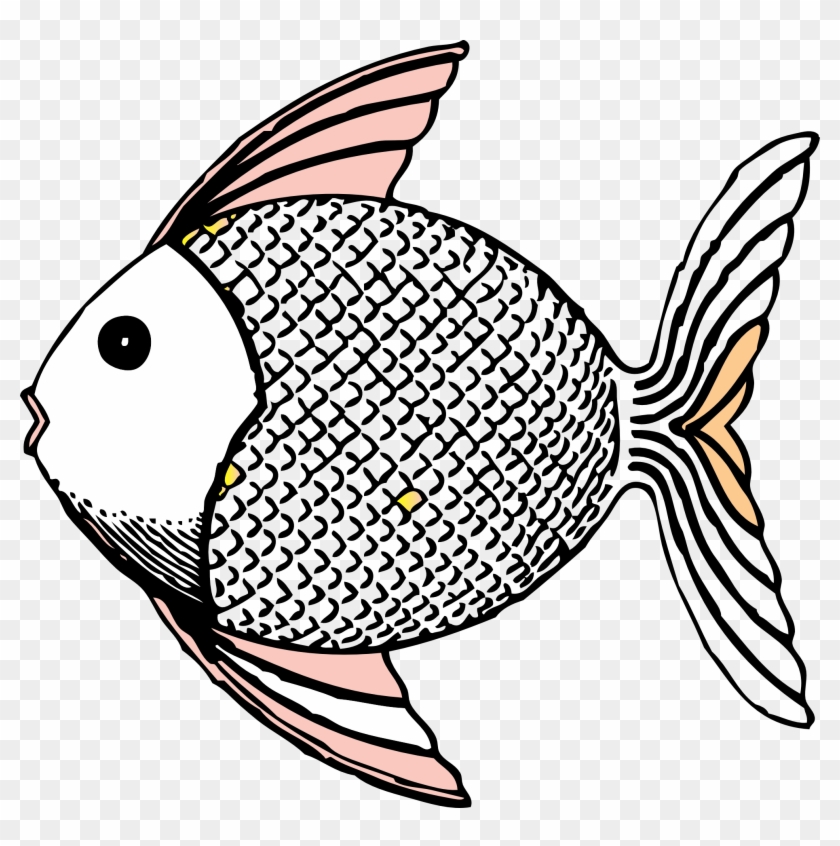 840x846 Drawing Clipart Fish Line - Tropical Fish Drawing
