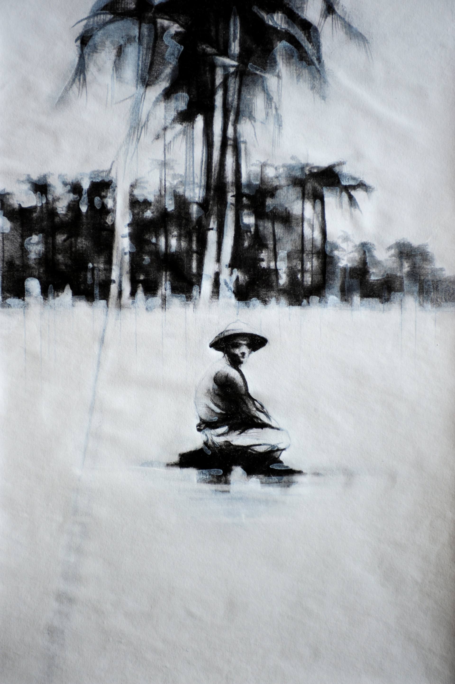 1920x2885 lost man, somewhere, on a tropical island drawing - Tropical Island Drawing