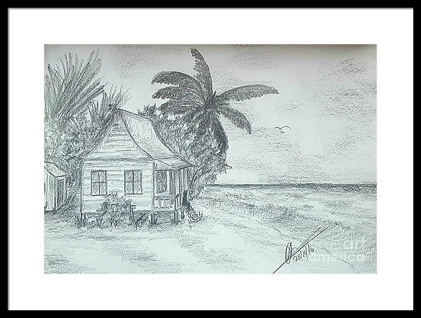 600x453 tropical island sea framed print - Tropical Island Drawing