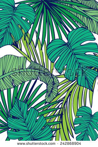 316x470 tropical island leaf vectorillustration platove - Tropical Island Drawing