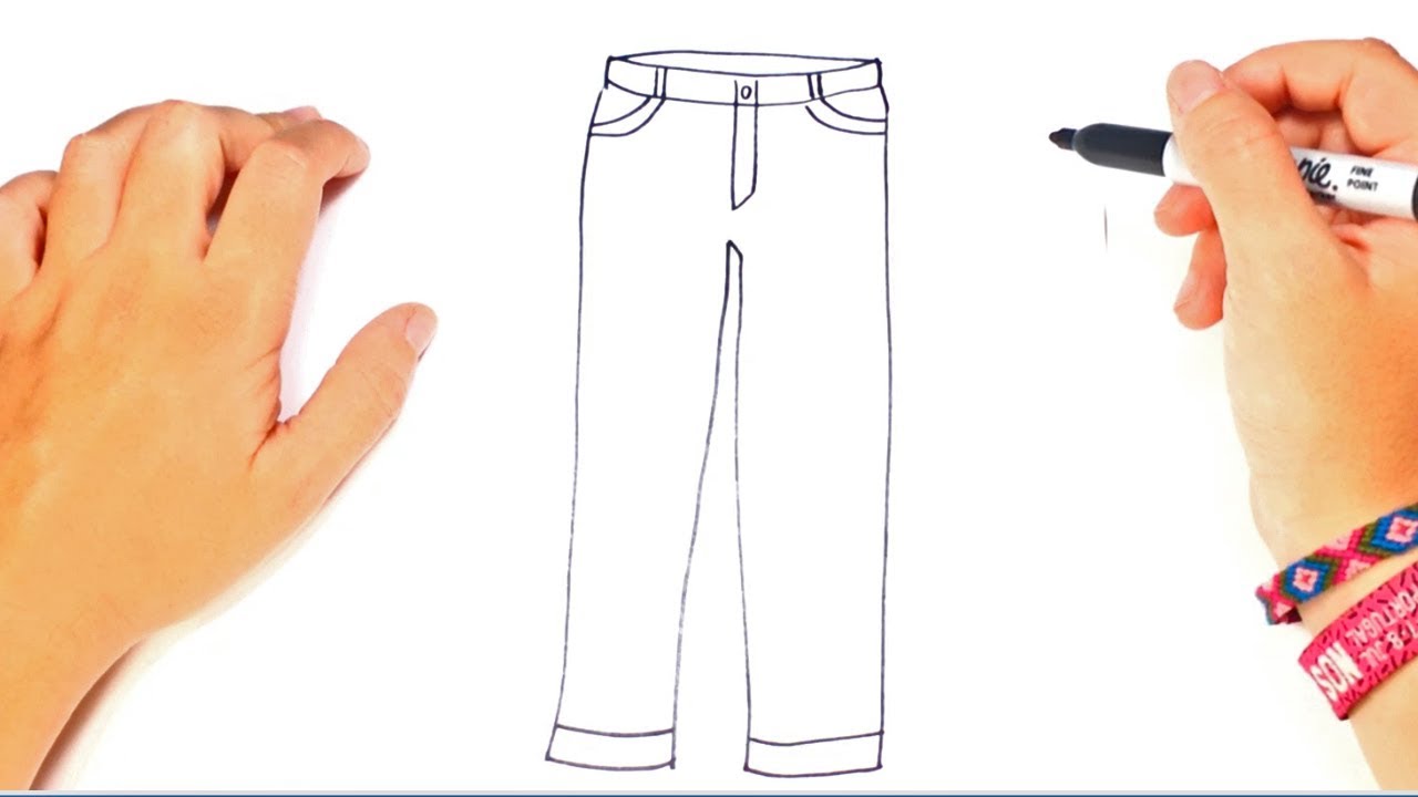 1280x720 how to draw a trousers or pants step - Trousers Drawing