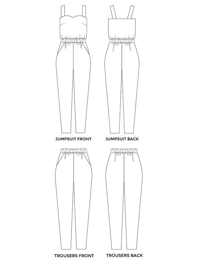 650x866 marigold jumpsuit and trousers sewing pattern tilly and the buttons - Trousers Drawing