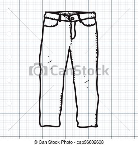 450x470 simple doodle of a pair of trousers simple hand drawn doodle - Trousers Drawing