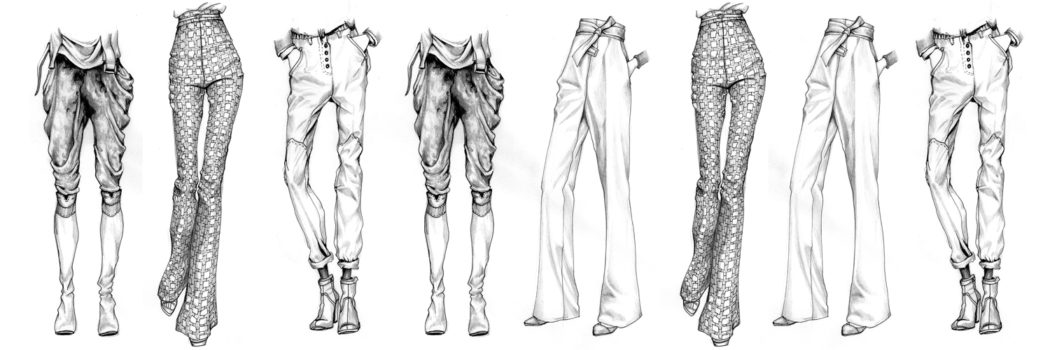 1050x350 drawing pants - Trousers Drawing