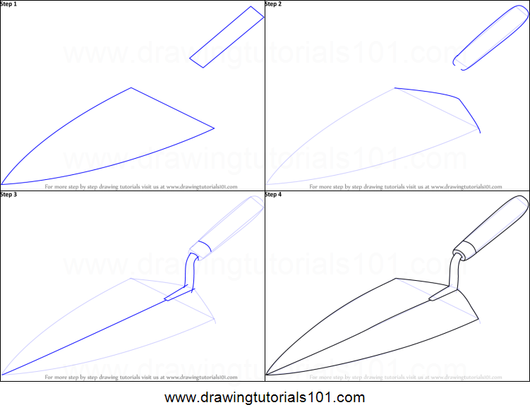 751x591 how to draw a trowel printable step - Trowel Drawing