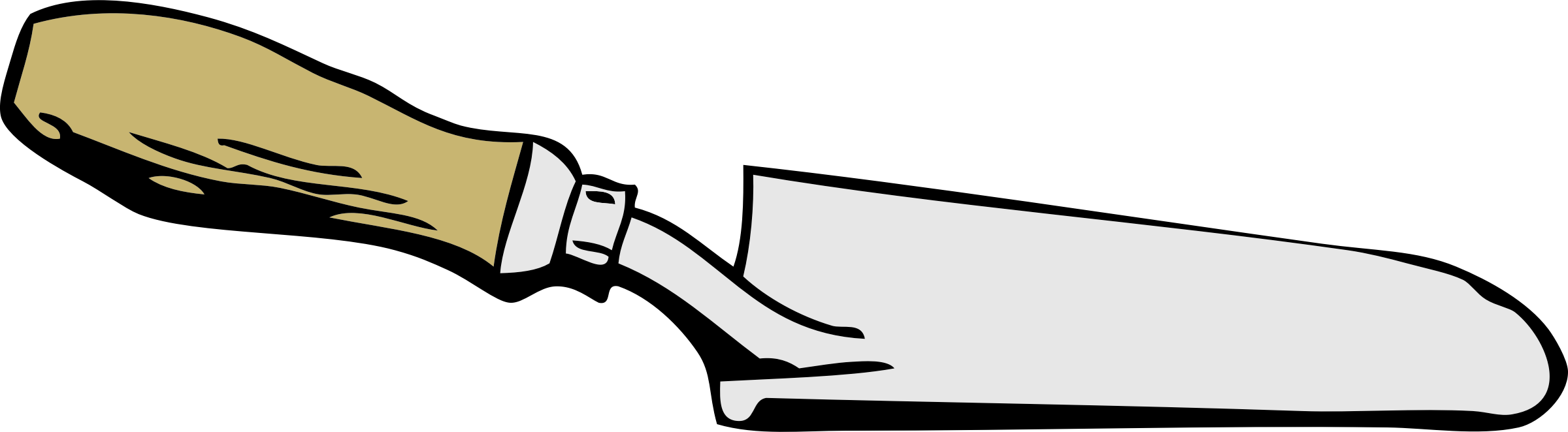 2400x662 clipart - Trowel Drawing