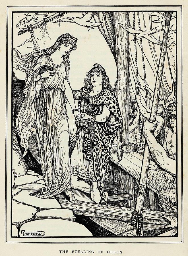 661x900 the abduction of helen of troy drawing - Troy Drawing