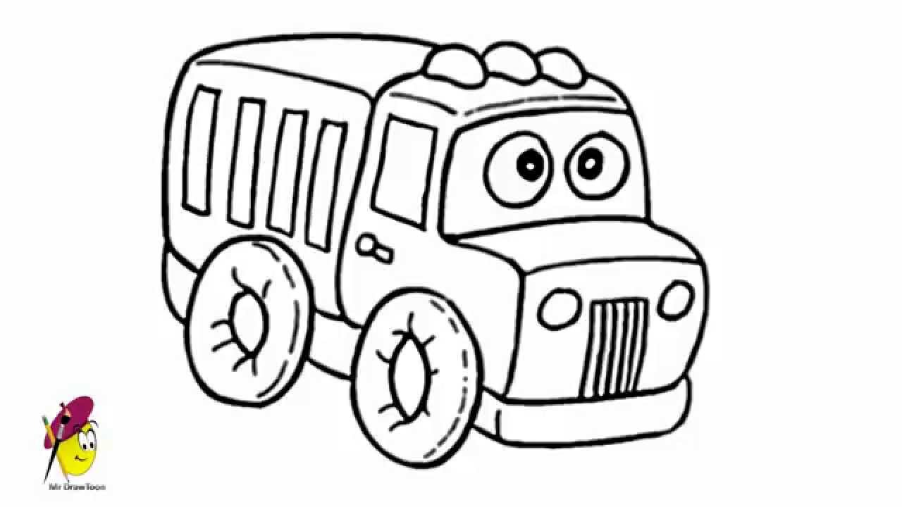 1280x720 Cartoon Fire Truck - Truck Cartoon Drawing