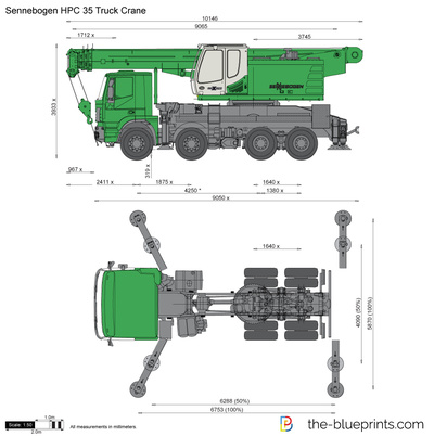 400x402 sennebogen hpc truck crane vector drawing - Truck Crane Drawing