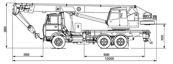 600x223 Truck Crane Kta Based On The Maz Buy In Kiev - Truck Crane Drawing