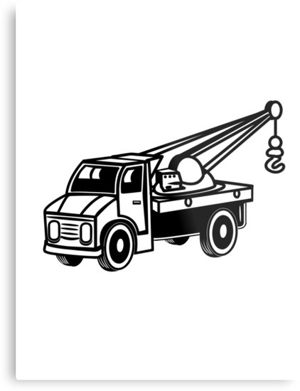422x550 car toy truck crane tow truck mounted crane truck metal prints - Truck Crane Drawing