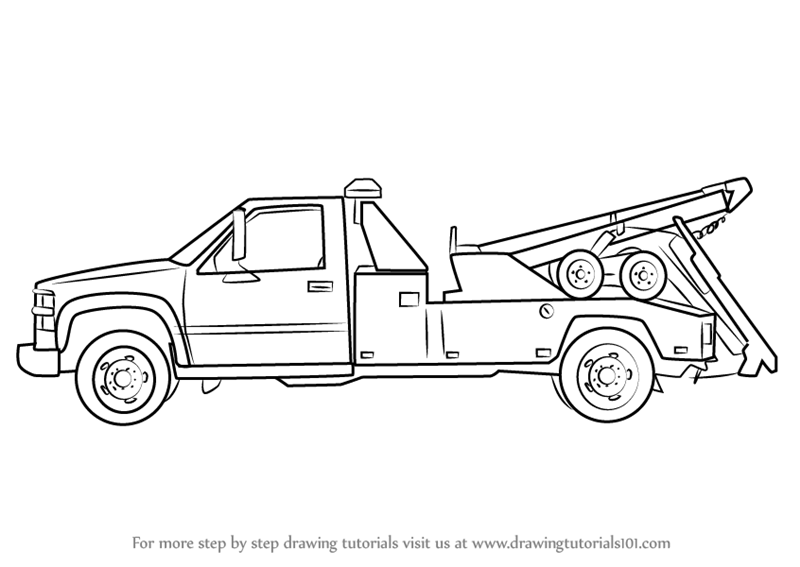 800x567 learn how to draw a tow truck - Truck Drawing