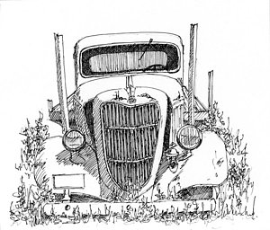 300x256 Old Truck Drawings Fine Art America - Truck Drawing