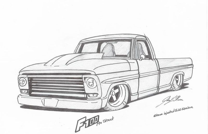 800x515 Drawing Of Ford Truck Art, Car Drawings - Truck Drawing