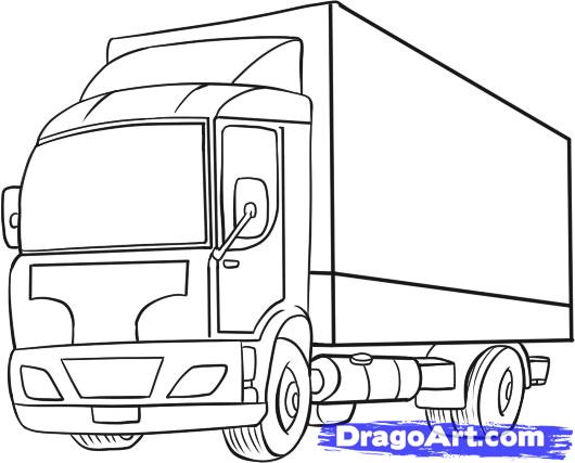 530x427 Step How To Draw A Truck - Truck Drawing