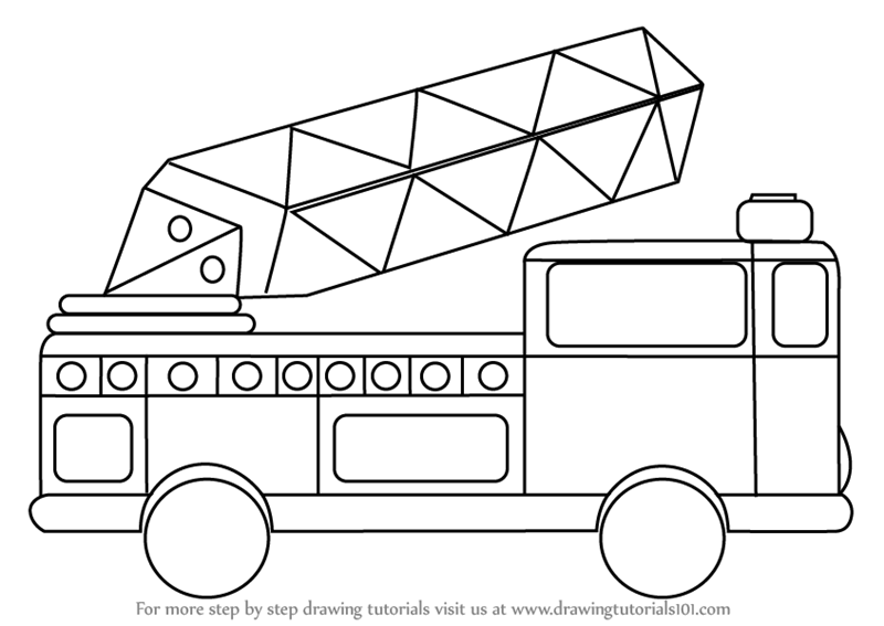 800x567 learn how to draw firetruck for kids - Truck Drawing For Kids