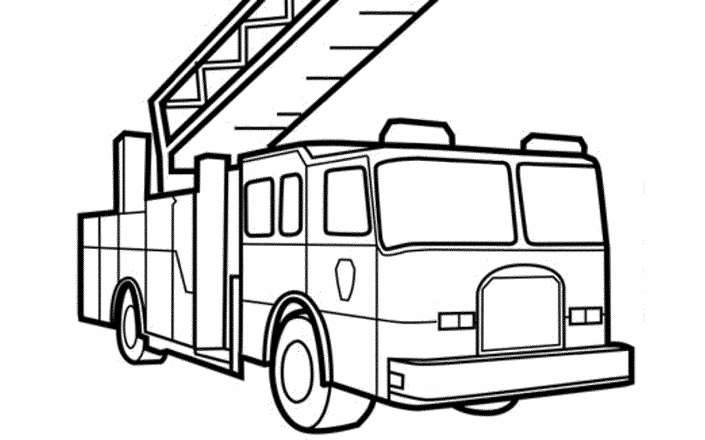 1024x640 coloring pages fire truck drawing for kids coloring pages - Truck Drawing For Kids