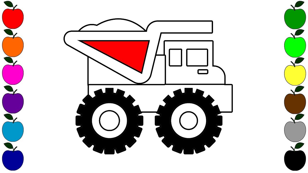 1280x720 Colouring Videos Truck Toy Drawing For Children Coloring Pages - Truck Drawing Games