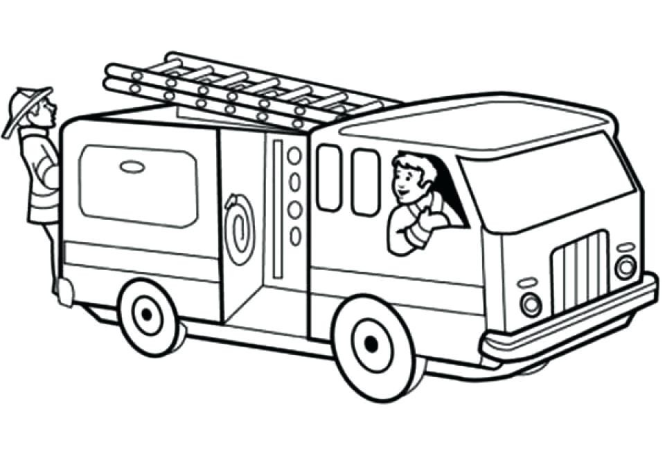 960x652 fire truck coloring pages truck drawing for kids at getdrawings - Truck Drawing Images