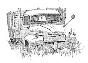 300x214 Old Truck Drawings Fine Art America - Truck Drawing Images