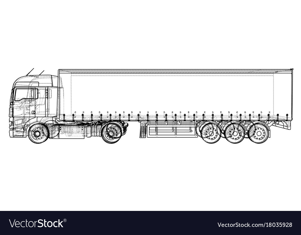 1000x780 Pictures Drawing Of Truck And Trailer - Truck Drawing Images