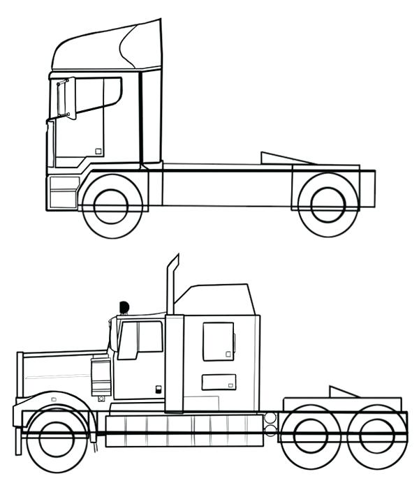 600x702 truck drawing drawing truck monster truck drawing outline - Truck Drawing Images