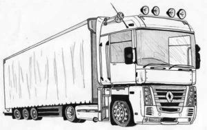 300x189 How To Draw A Truck How To Draw Cars Like A Pro - Truck Drawing Images