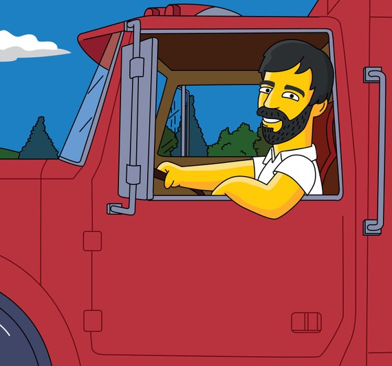 570x532 truck driver gift custom portrait from photo as yellow etsy - Truck Driver Drawing