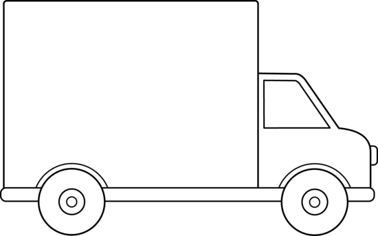 550x343 delivery truck line art - Truck Line Drawing