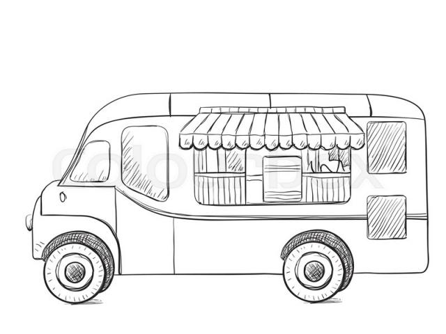 640x480 Drawn Truck - Truck Line Drawing