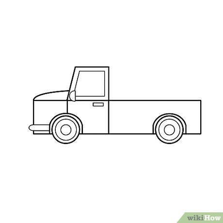 460x460 Easy Ways To Draw A Truck - Truck Line Drawing