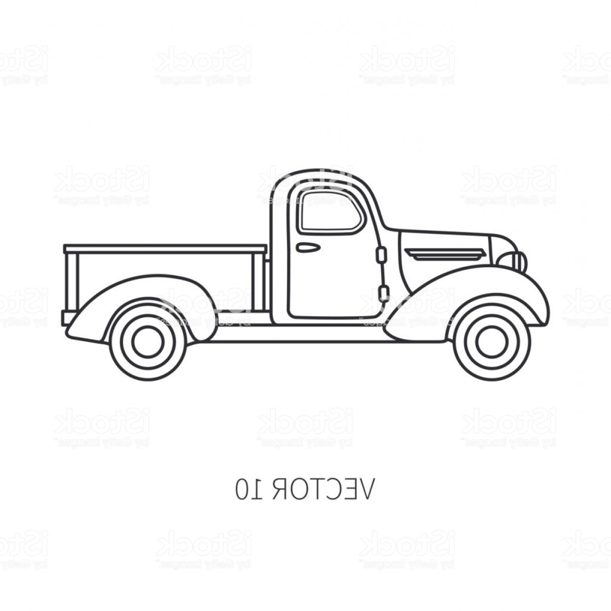1228x1228 yard sale vintage truck vector soidergi - Truck Line Drawing