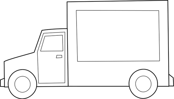 600x344 Camion Truck Free Vector In Open Office Drawing - Truck Line Drawing