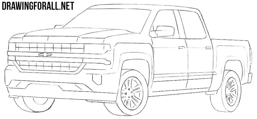 1000x465 Huge Collection Of 'pickup Truck Outline Drawing' Download More - Truck Outline Drawing