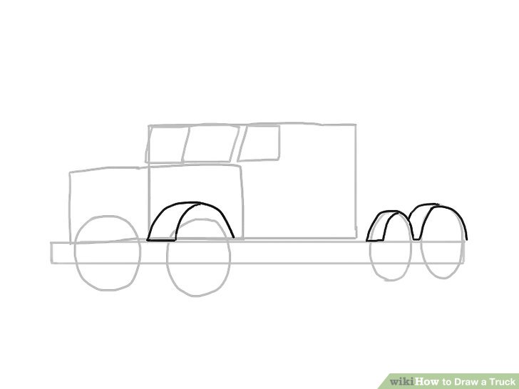 728x546 Easy Ways To Draw A Truck - Truck Outline Drawing
