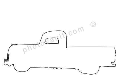 418x282 Pickup Truck Outline, Line Drawing, Shape Images, Photography - Truck Outline Drawing