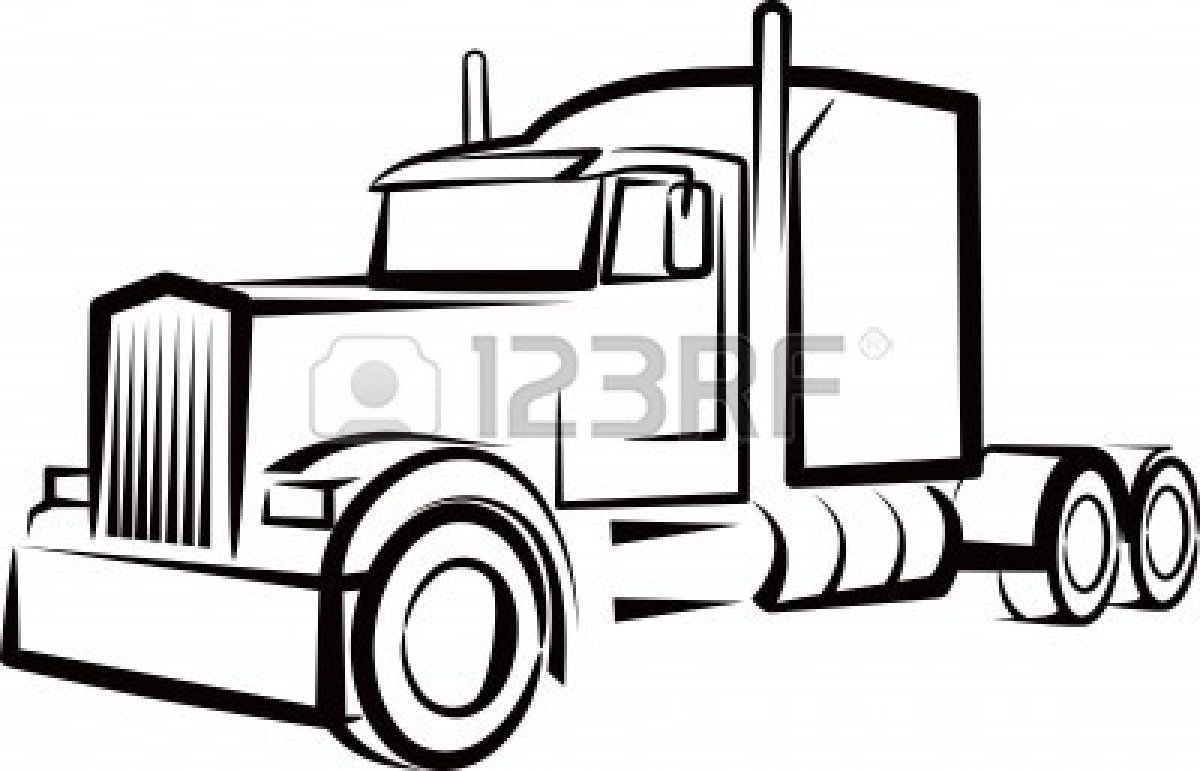 1200x771 semi truck outline for a shirt bri truck art, truck paint - Truck Outline Drawing