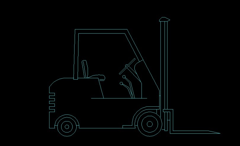 811x495 Forklift Truck Side View Elevation Dwg Block For Autocad - Truck Side View Drawing