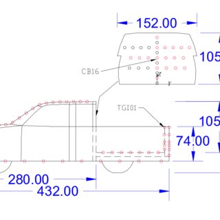 320x320 Side View Drawing Of The Pickup Truck Model And Rear View - Truck Side View Drawing