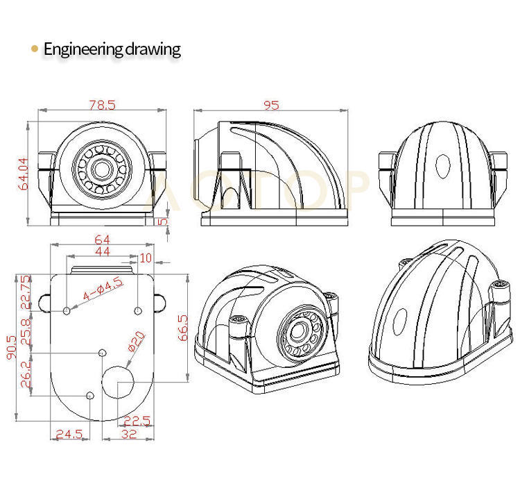 750x700 Aotop Ip Car Rear View Camera Lens Side View Anti Fog Vision - Truck Side View Drawing