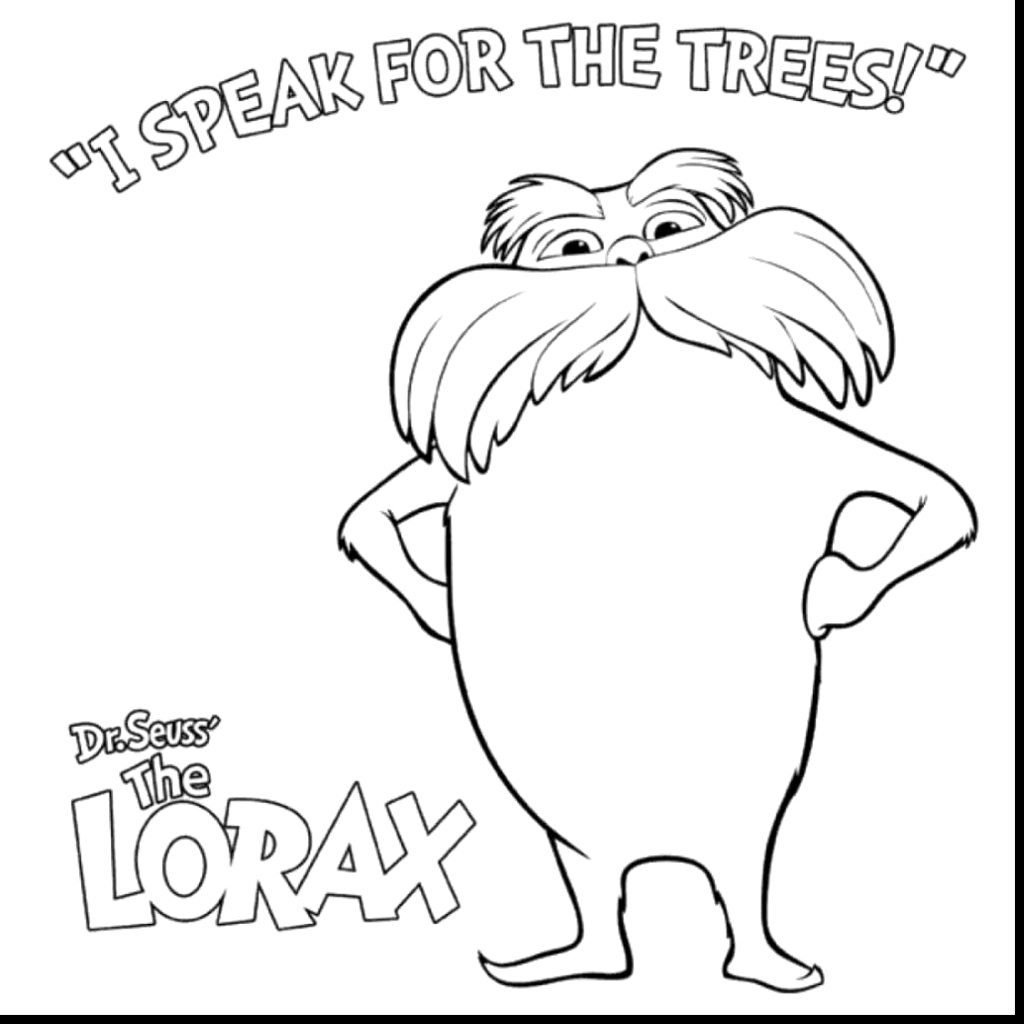 1024x1024 The Lorax Coloring - Truffula Tree Drawing