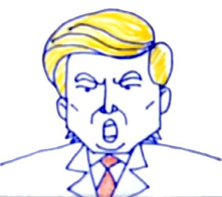 434x385 how to draw donald trump for kids - Trump Drawing