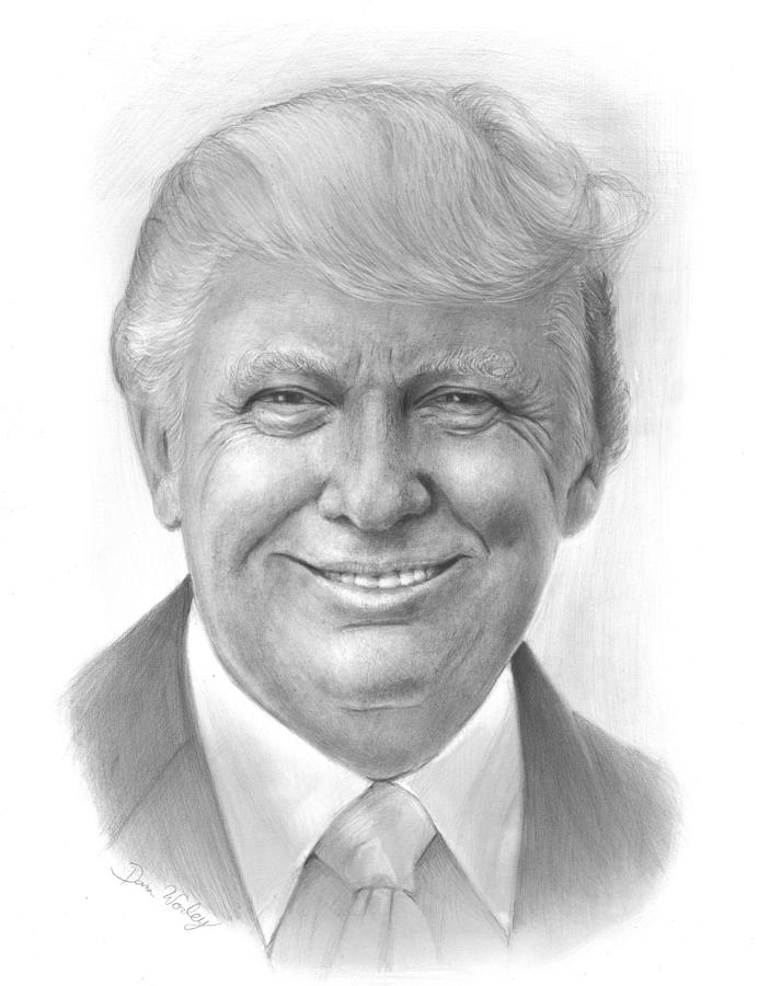 692x900 Smiling Donald Drawing - Trump Drawing