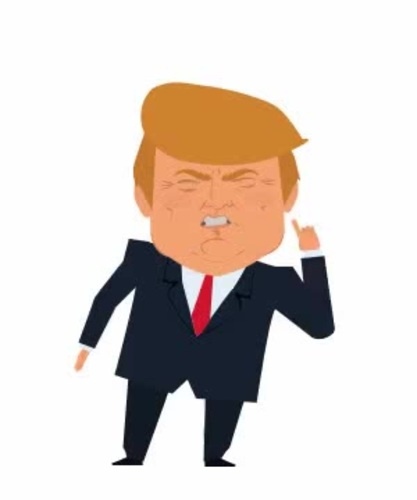 417x500 no mr trump you are racist - Trump Drawing Gif