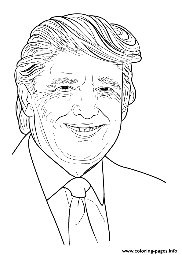 596x834 print how to draw donald trump step coloring pages pins - Trump Line Drawing