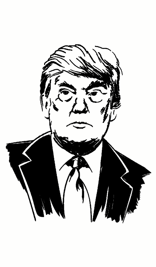 600x1024 donald trump - Trump Line Drawing