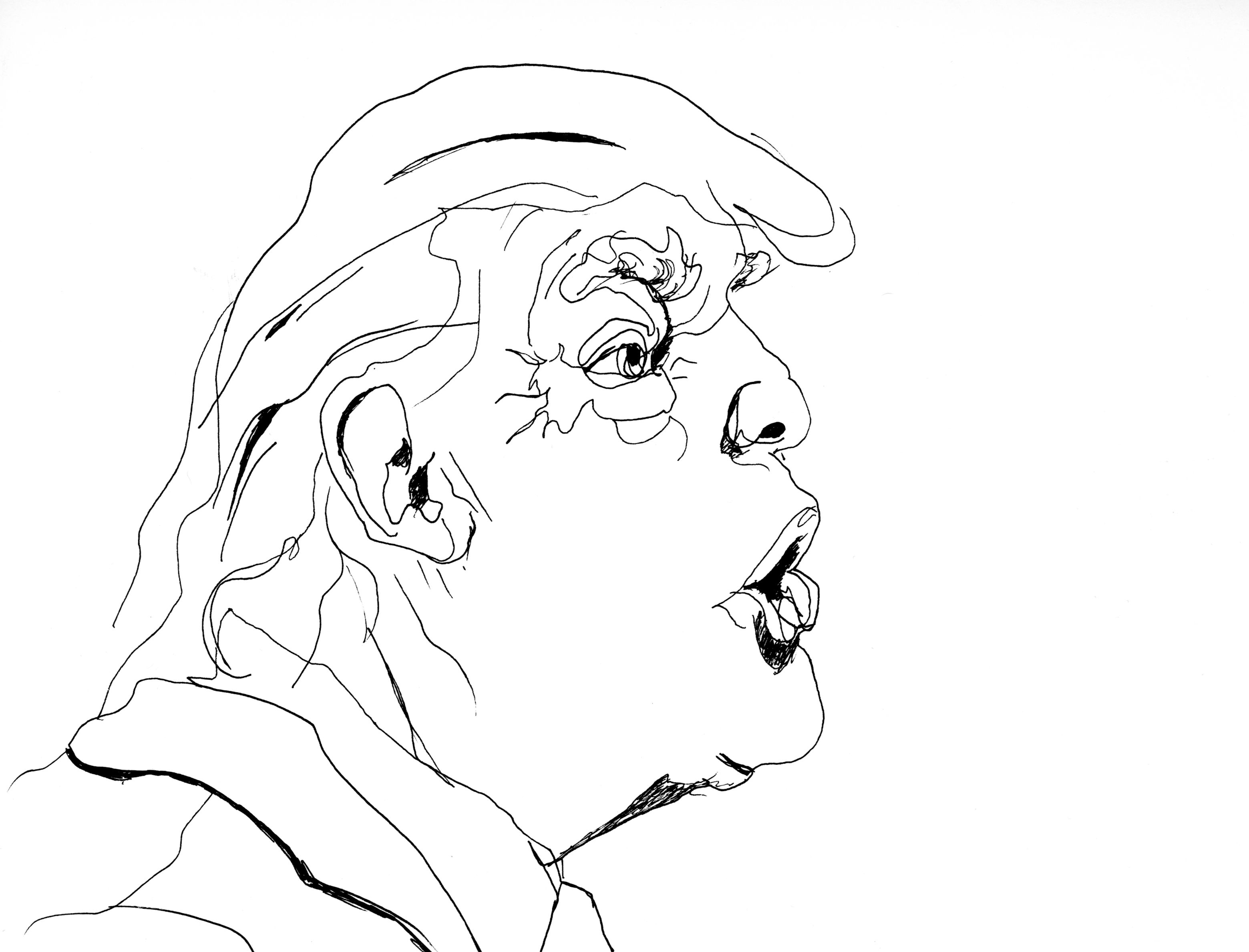 Trump Line Drawing at PaintingValley.com | Explore collection of Trump ...