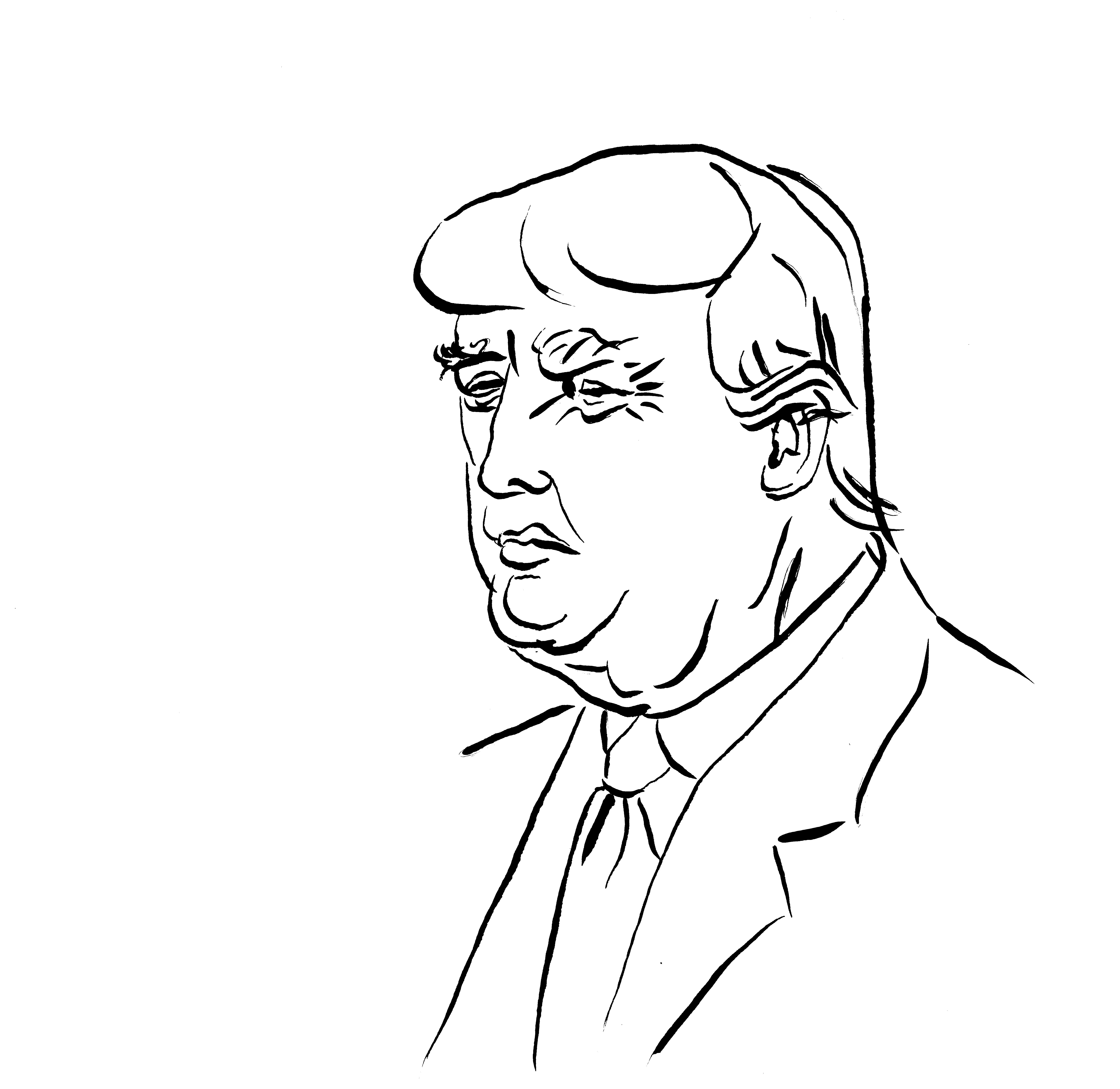 Trump Line Drawing At PaintingValley.com | Explore Collection Of Trump ...