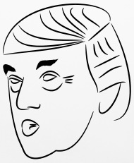 190x231 donald trump line drawing pillowcase spreadshirt - Trump Line Drawing
