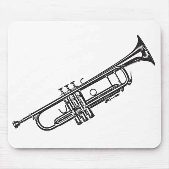 540x540 Trumpet Drawing Mouse Pad - Trumpet Drawing
